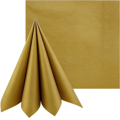 Serwetki złote 33x33 cm 20 szt. | Świąteczne eleganckie na Wigilię