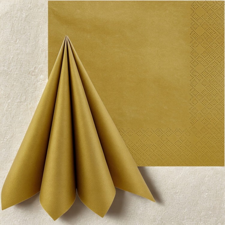 Serwetki złote 33x33 cm 20 szt. | Świąteczne eleganckie na Wigilię