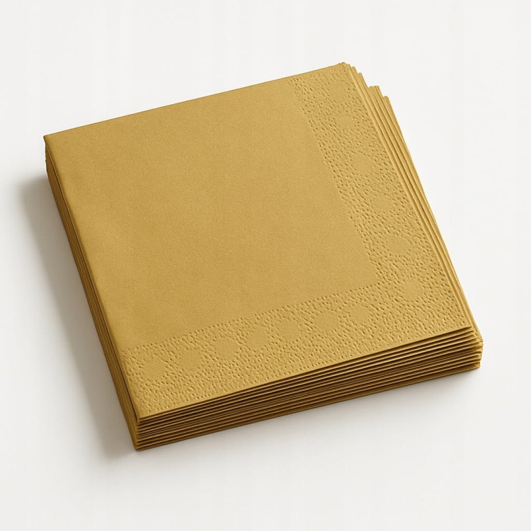 Serwetki złote 33x33 cm 20 szt. | Świąteczne eleganckie na Wigilię