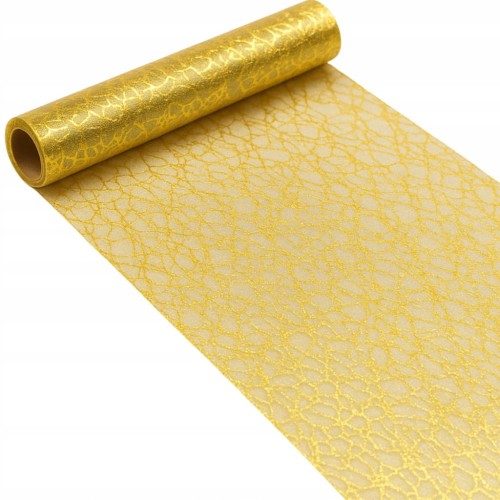 Organza złota bieżnik na stół 28x275 cm | Świąteczna dekoracja