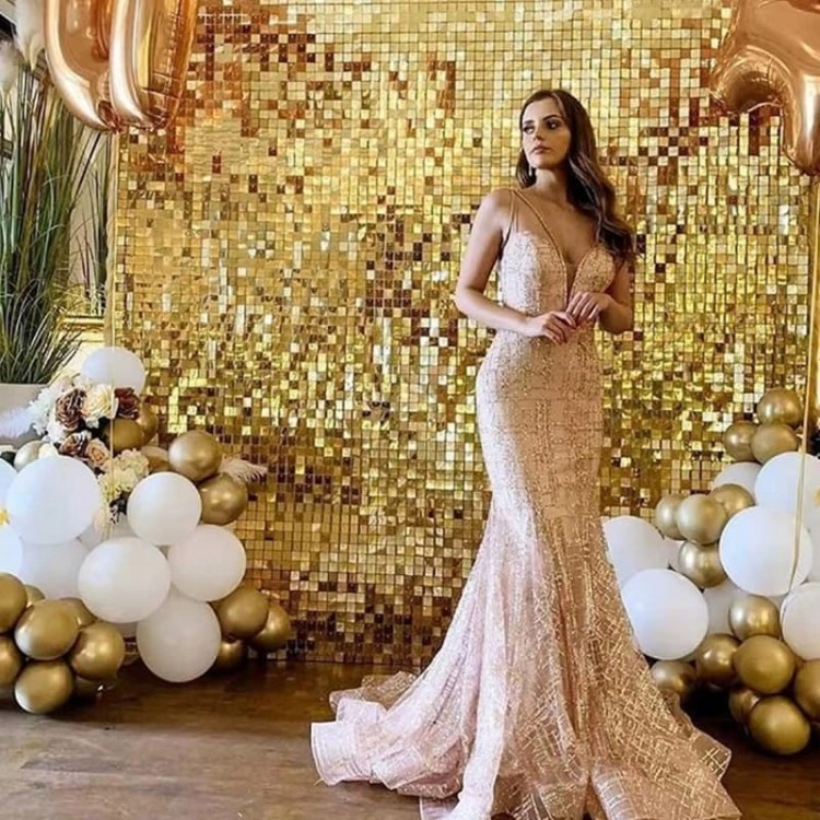 ZŁOTA ŚCIANKA na urodziny, chrzest,Sylwester dekoracja panelowa BŁYSZCZĄCA