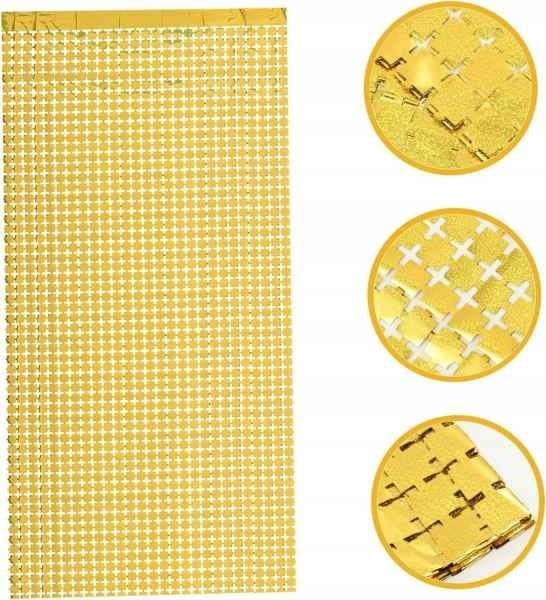 ZŁOTA ŚCIANKA na urodziny, chrzest,Sylwester dekoracja panelowa BŁYSZCZĄCA