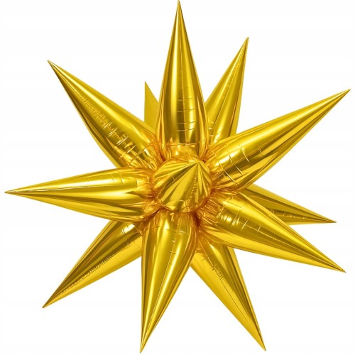 Balon foliowy GWIAZDA 3D złota dekoracja 70cm Sylwester