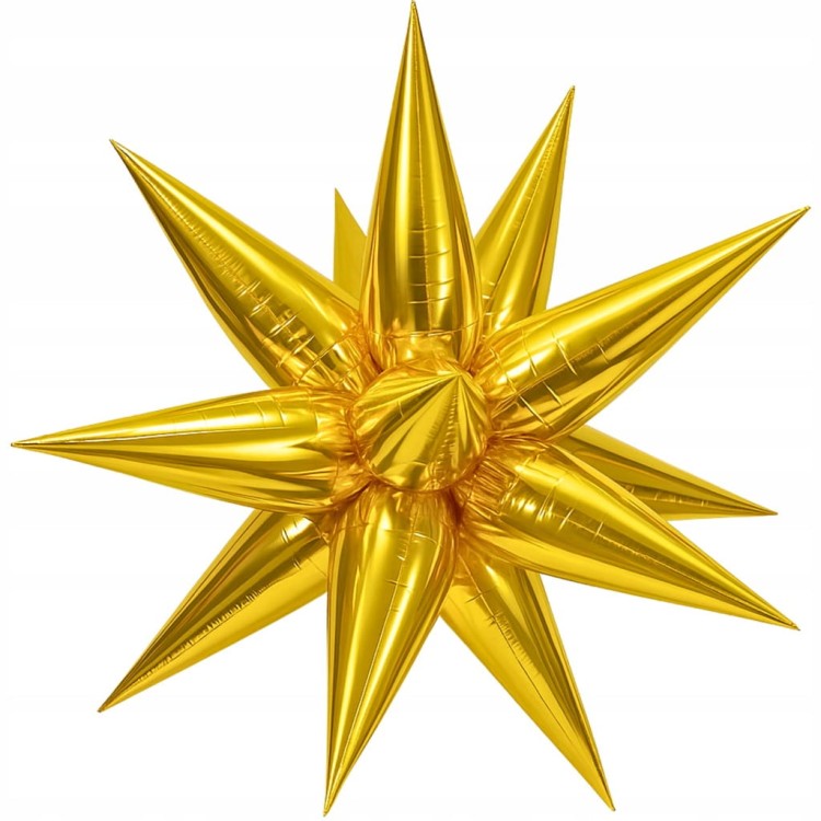 Balon foliowy GWIAZDA 3D złota dekoracja 70cm Sylwester
