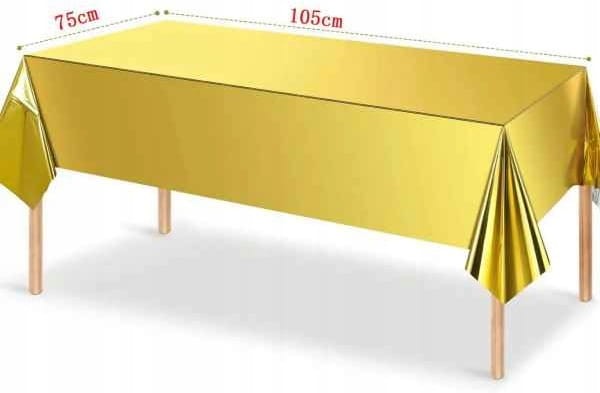 Obrus foliowy jednorazowy złoty 137cmx274cm metaliczny Studniówka Karnawał