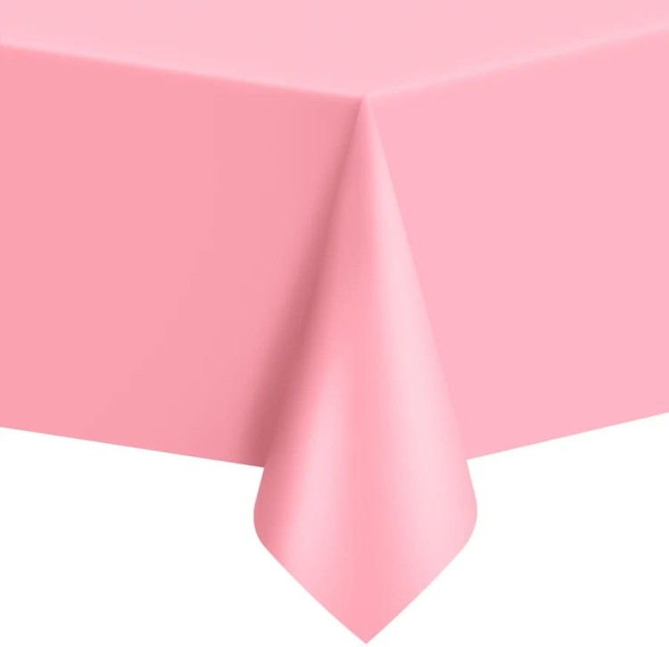 Obrus foliowy jednorazowy różowy pastelowy 137x274 cm Urodziny