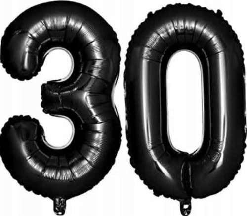 Balony na 30 urodziny foliowe czarne duże 100 cm 30stka dekoracje
