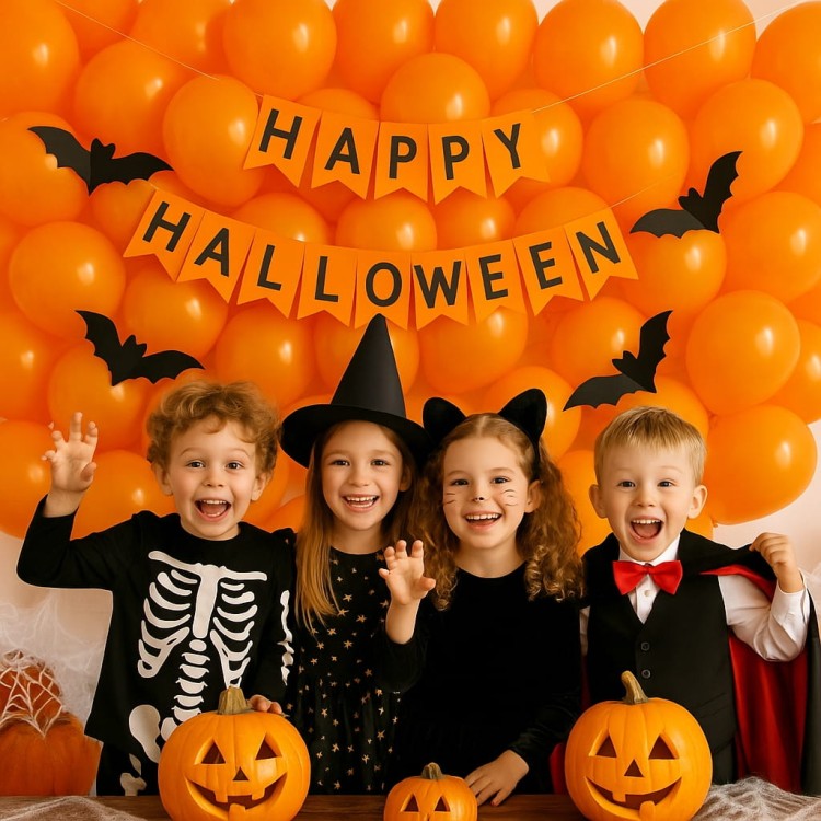 Balony Halloween pomarańczowe 12 cm 100 sztuk | 5 cali do girland