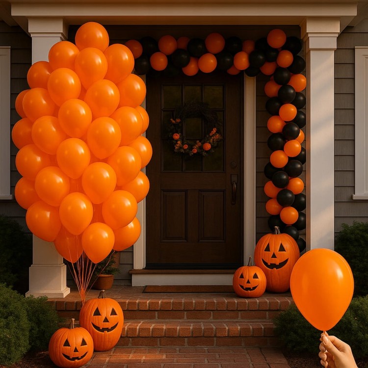 Balony Halloween pomarańczowe 12 cm 100 sztuk | 5 cali do girland