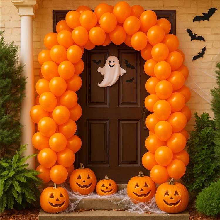 Balony Halloween pomarańczowe 12 cm 100 sztuk | 5 cali do girland