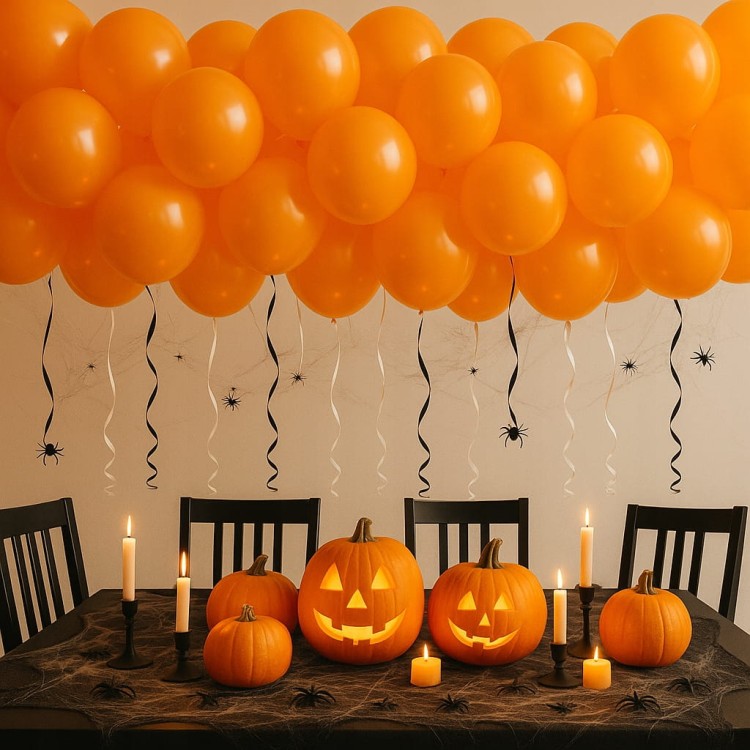 Balony Halloween pomarańczowe 12 cm 100 sztuk | 5 cali do girland