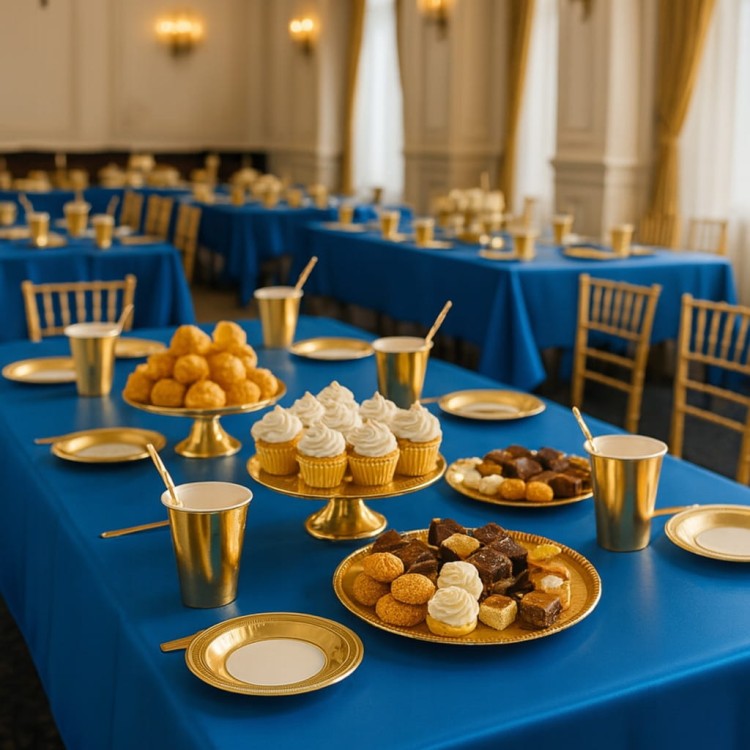 Obrus foliowy jednorazowy niebieski 137×274 cm DEKORACJA STOŁU impreza