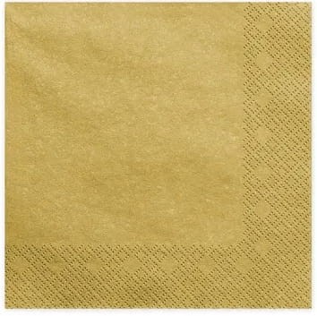 Serwetki ZŁOTE klasyczne 20 szt 3 warstwy Karnawał Urodziny