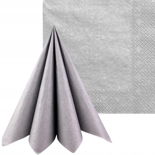 Serwetki papierowe srebrne na urodziny, chrzest, wesele zestaw 20szt