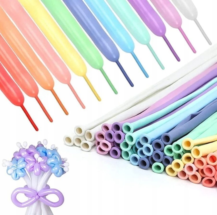 Balony do modelowania pastelowe 100szt