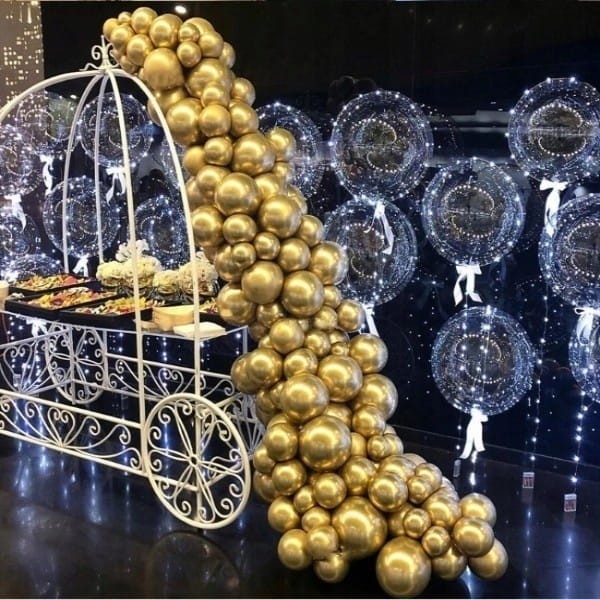 Balony metalik złote CHROM DUŻE 100 szt 10 cali ZŁOTO Sylwester Nowy Rok