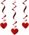 Świderki serpentyny Serca Walentynki czerwone serduszka 3 sztuki 60 cm