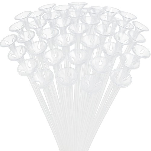 100 patyczków do balonów 40 cm z koszyczkami–stabilne i gotowe do dekoracji